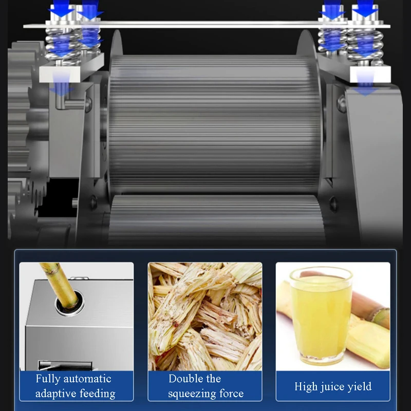 상업용 사탕수수 과즙기 스테인레스 스틸 데스크탑 사탕수수 기계 사탕수수 주스 압착기 사탕수수 분쇄기