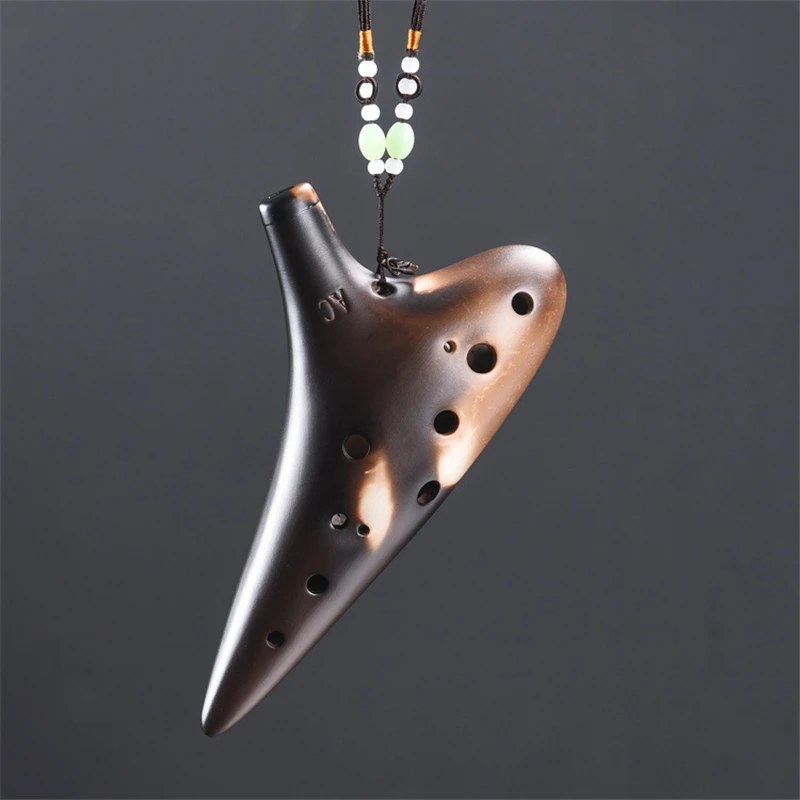 12 Holes Carina Innato Flute of Smoked Ocarina, Alto C / Soprano C F G, orina Musical Instrument, Professional Smoked Burn
