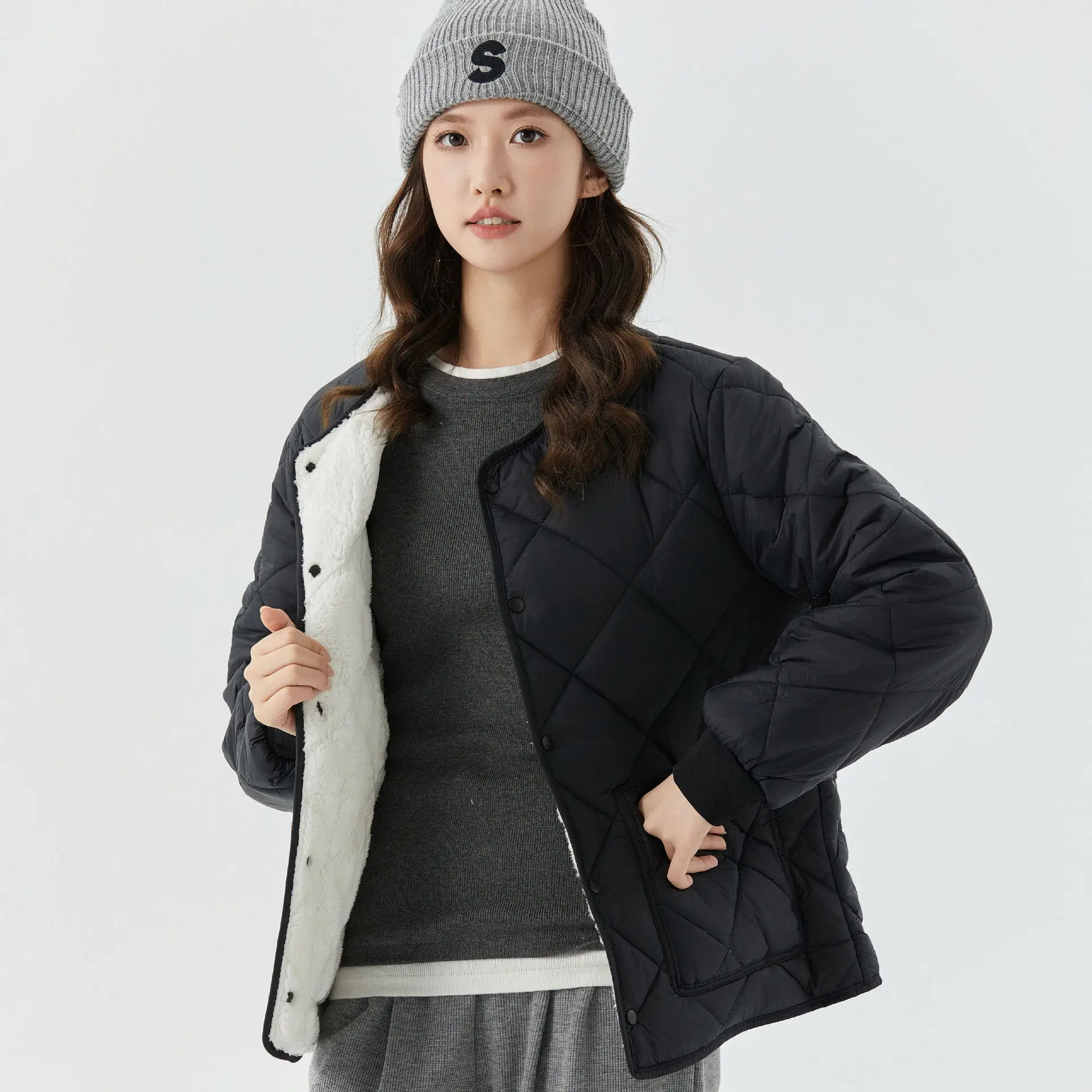 

Женская зимняя куртка больших размеров, пальто большого размера на утолщенной флисовой подкладке, теплые топы с длинными рукавами, модная повседневная верхняя одежда