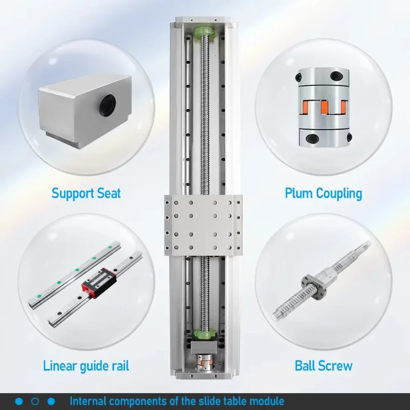 Vite conduttrice 1610 EGR15 Compatibile con servomotori 60/80 Modulo silenzioso completamente chiuso 140 Tavolo scorrevole da 150-2000 mm per CNC