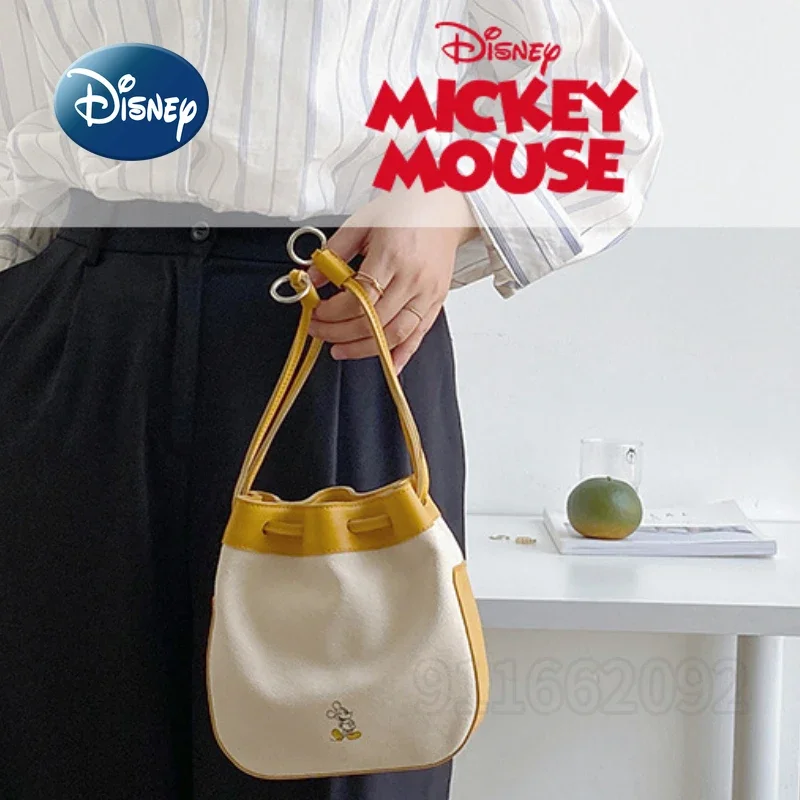 Disney Mickey Original New Women's Shoulder Oblique Bag Cartoon Fashion Women's Shoulder Bag Luxury Brand Canvas Handbag