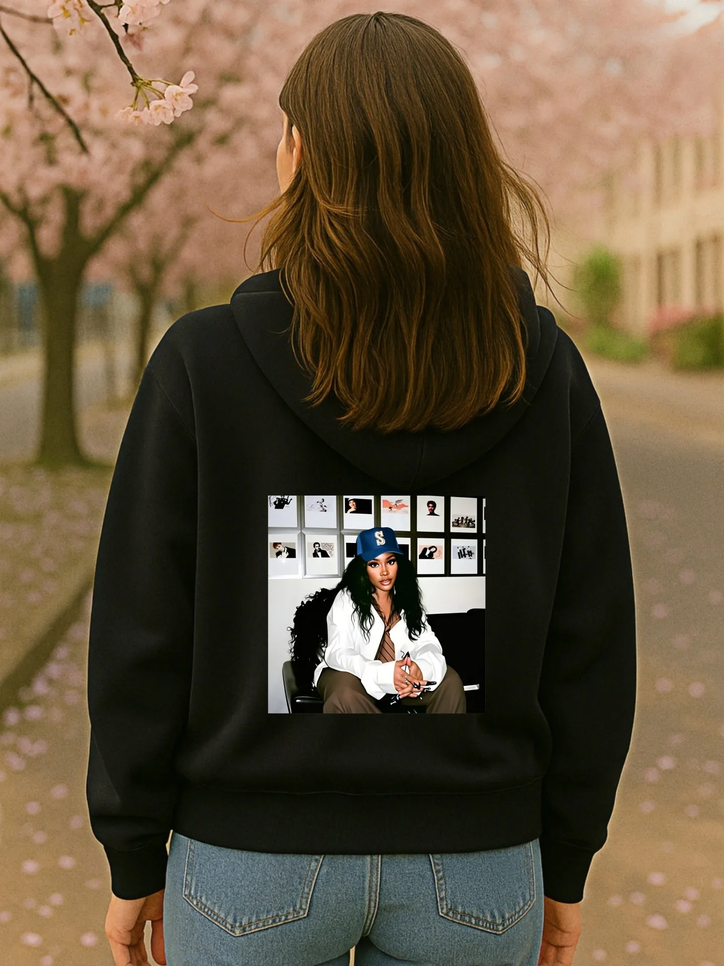 Grafik-Hoodie für Damen, Vintage-Grafikdruck, Streetwear-Stil, Baumwollmischung, lässige Alltagskleidung, für Teenager