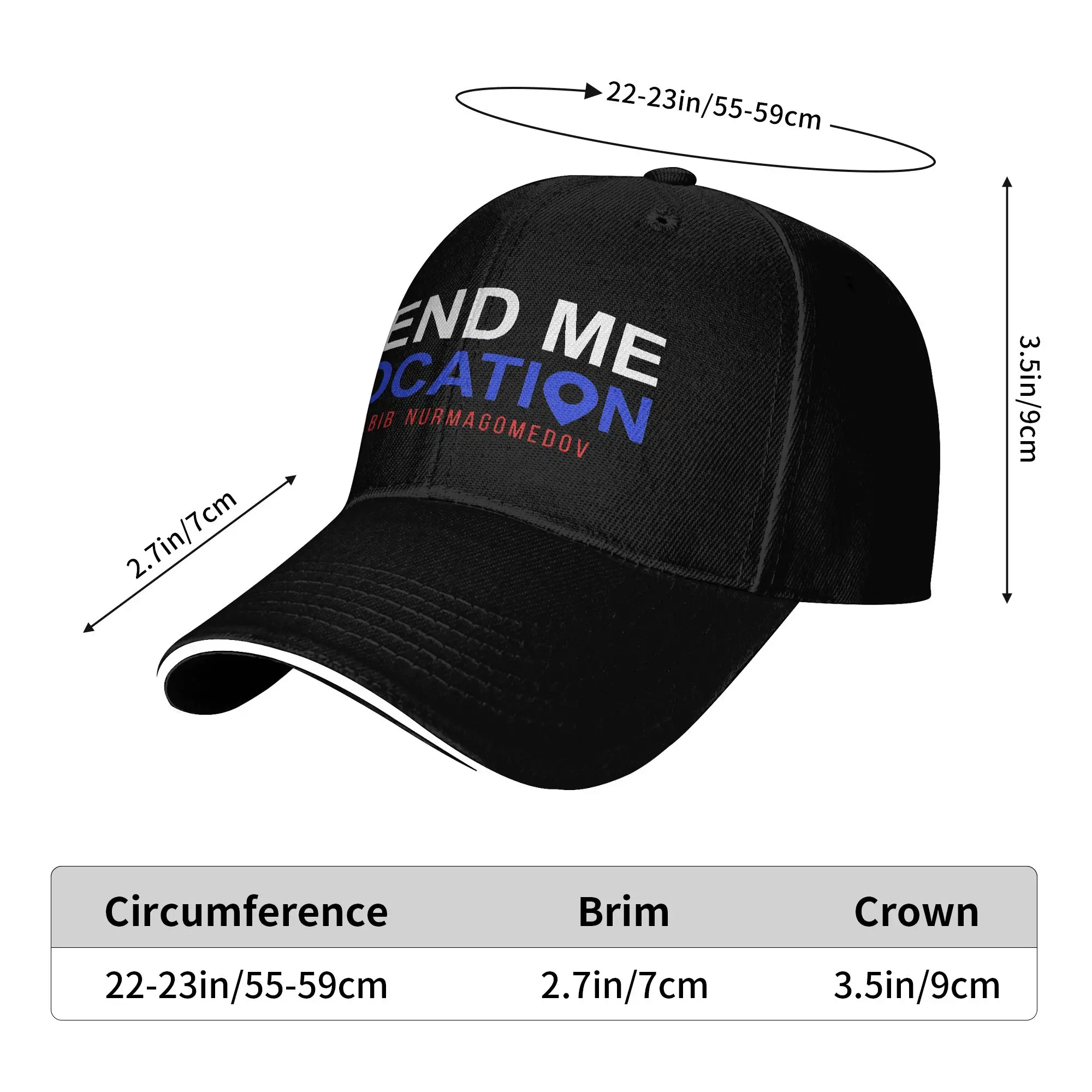 Khabib Nurmagomedov  Send Me Location Baseball Cap  Couple Design Trucker Hat Sun-Proof Tennis Skate Baseball Caps