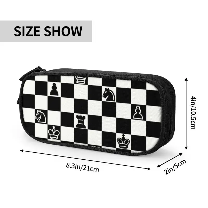 Fashion Chess Cute Pencil Case Boys Gilrs Big Capacity Chessboard Game Pencil Box Students Stationery