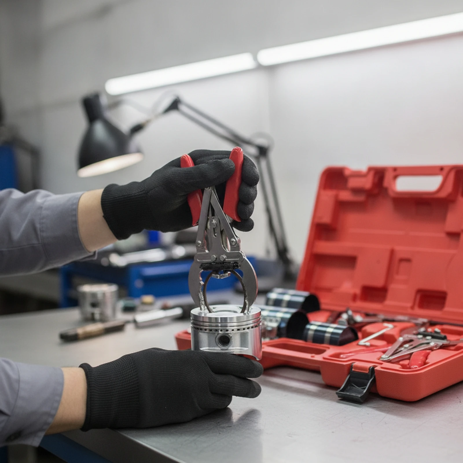 Piston Circlet Installation Tool Kit Professional Piston Circlet Compressor Kit Precision Labor-Saving for Mechanics