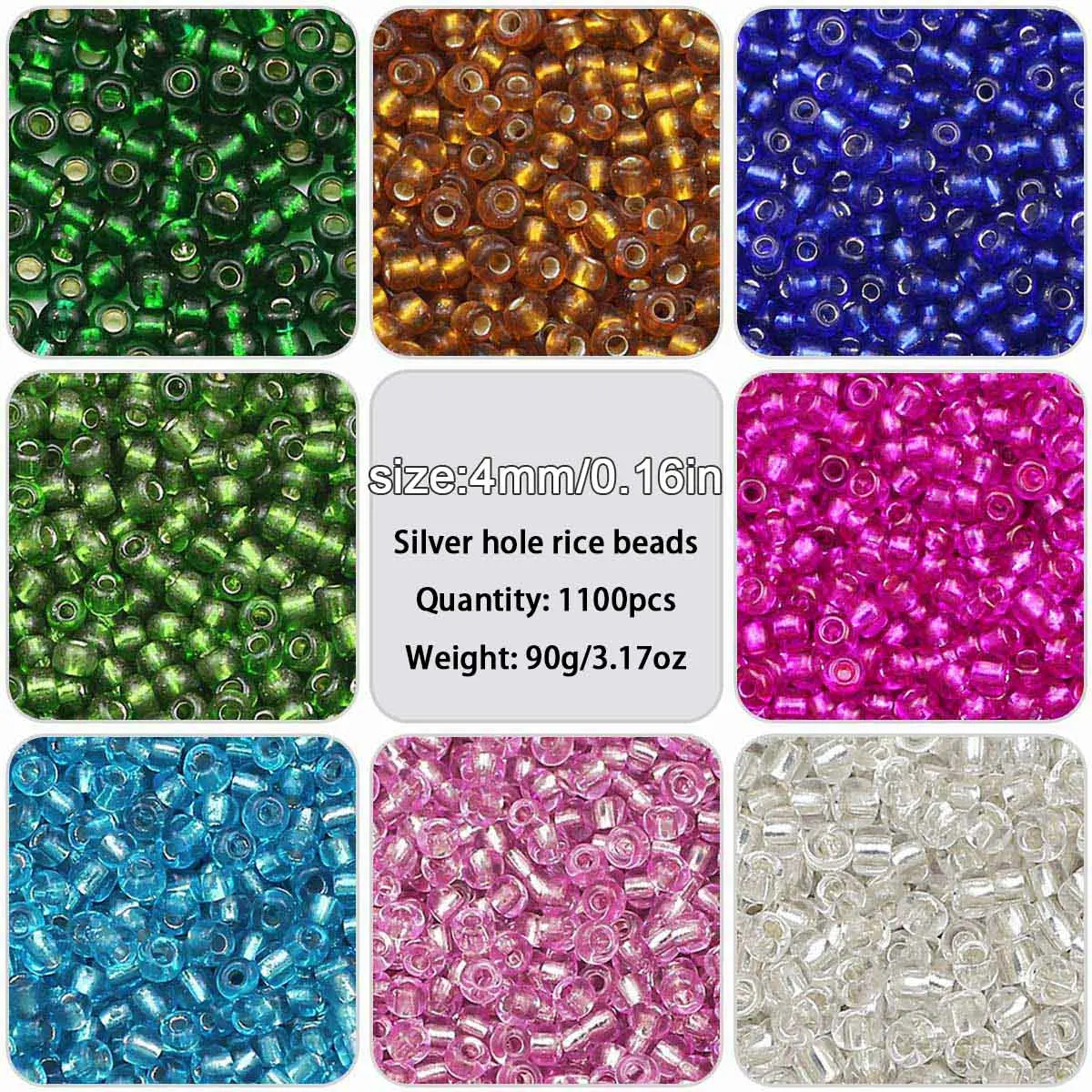 4mm 220pcs 18g Silver Colour Inside Seed Beads Glass Craft Beads Art Craft Making Seed beads For DIY Bracelet Necklace earrings