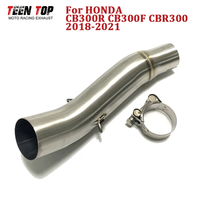 Tubo de Escape de motocicleta de 51mm para Honda CBR300R CB300R CB300F tubo de enlace medio tubo de Escape de acero inoxidable adaptador medio de tubo de Moto 18-21
