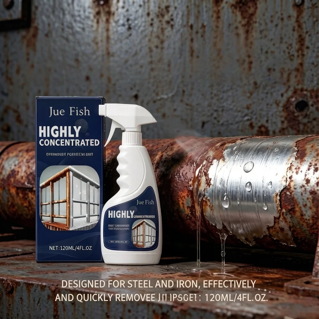 Spray Potente Eliminador de Óxido de 120ml, Eliminación Rápida de Manchas de Polvo Metálico y de Hierro, Inhibidor de Óxido para Coches, Agente de Cuidado para Ruedas y Cubos de Rueda