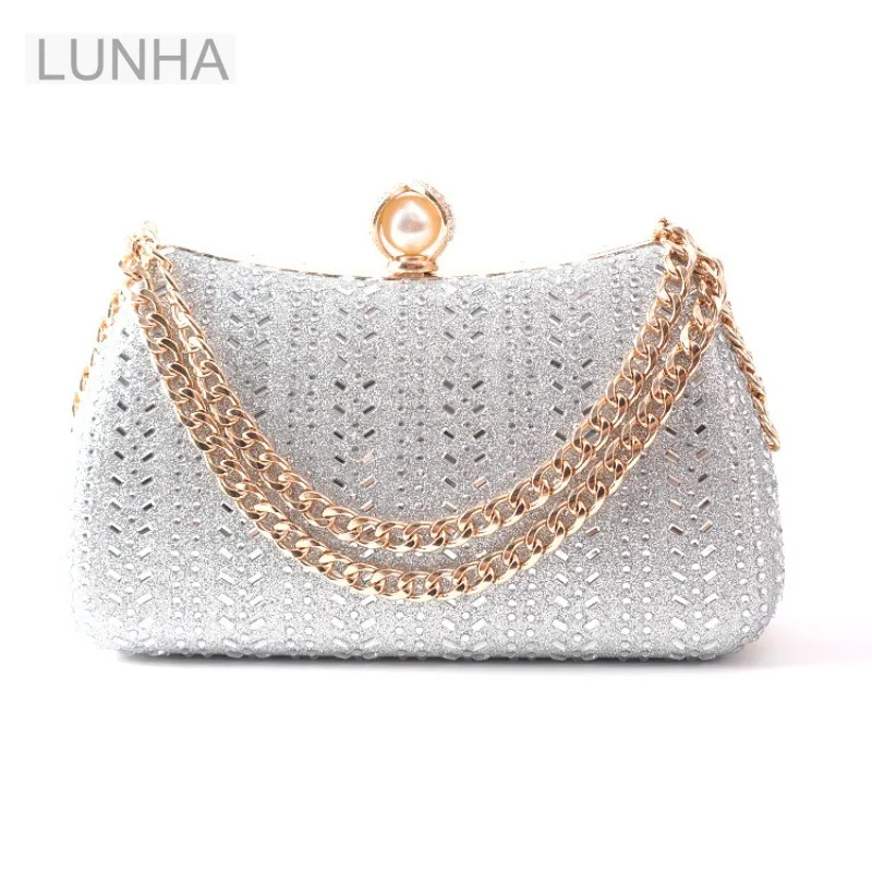

Женская роскошная сумка-клатч со стразами и ремешком-цепочкой для свадебной вечеринки, вечернего платья, сумки