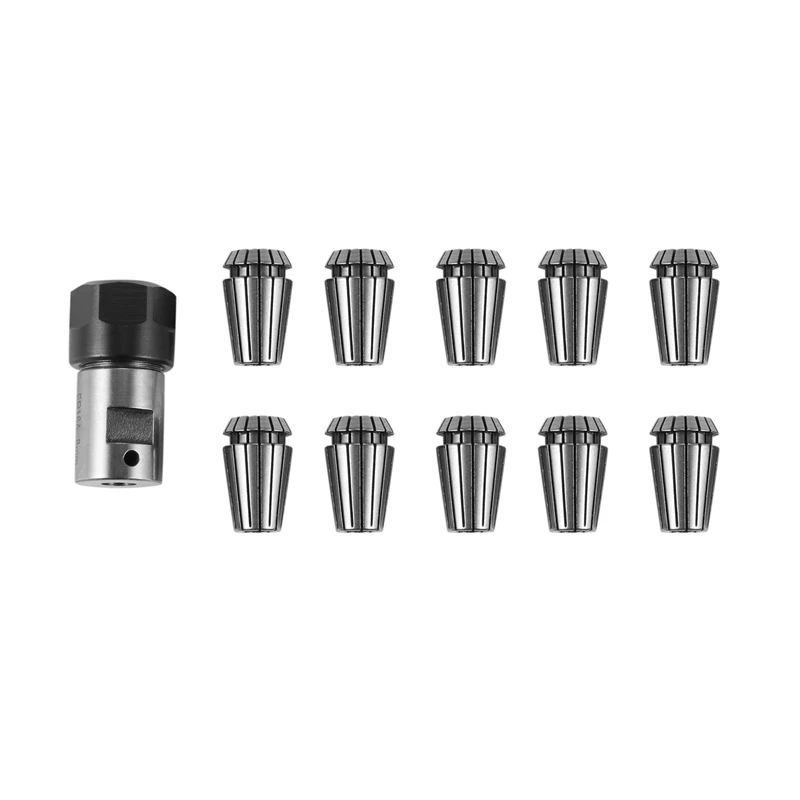 10Pcs Er16 Spring Collet + Motor Shaft 8Mm Extension Rod Holder Cnc Milling Lathe Tool Engraving Machine