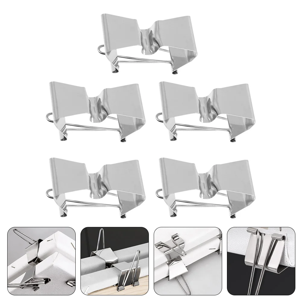 

5 Pcs Canvas Clip Clips Oil Painting Frame Clamps Artist Cloth Wet Carrier Stainless Steel Metal Reusable