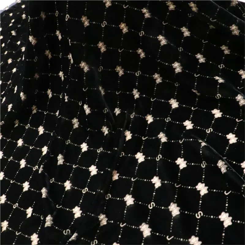 

Woven velvet brocade viscose printed mottled and burned fabric nightgown dress cheongsam