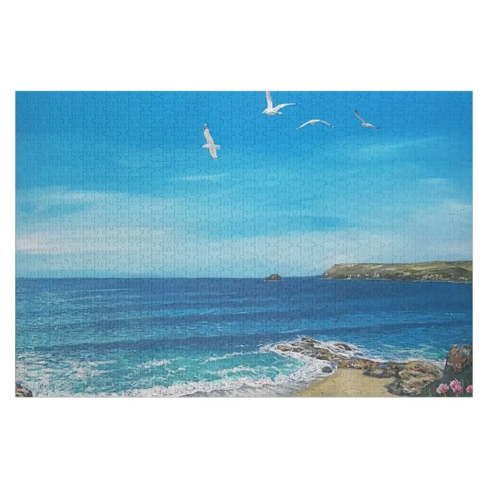 Summer at Polzeath Jigsaw Puzzle Custom Wood Wooden Compositions For Children Puzzle