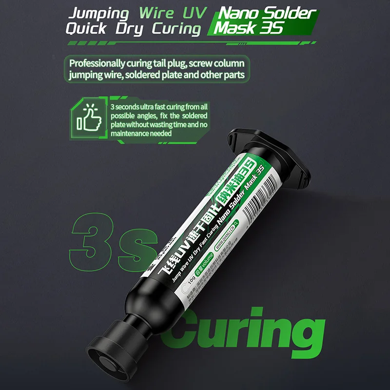 Qianli Mega-idea Jump Wire UV Dry Fast Curing Nano Solder Mask 3S for Phone Welding Maintenance Oil Soldering Paste Flux Inks