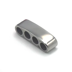 Stainless Steel Four Hole Positioning Beads Fit 5mm Leather Bracelet Slide Charm Jewelry Making DIY Accessories Silder