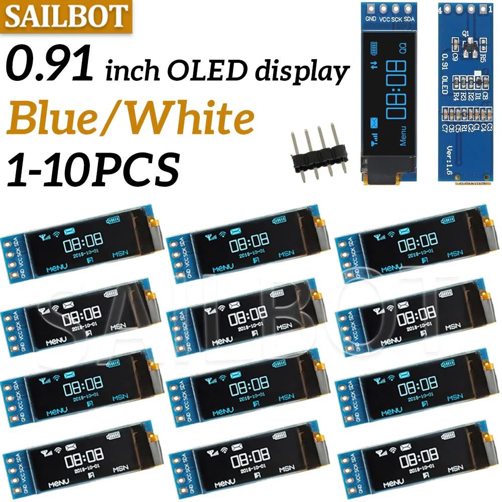 1-10PCS 0.91 inch OLED module 0.91