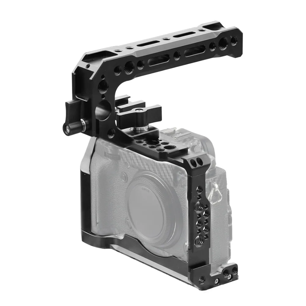 Aluminium SLR Kamera Käfig für Fujifilm X-T3 /XT3/XT2 /X-T2 DSLR Rig Schutzhülle Abdeckung mit Top griff Grip Kalten Schuh Montieren – Detail 30