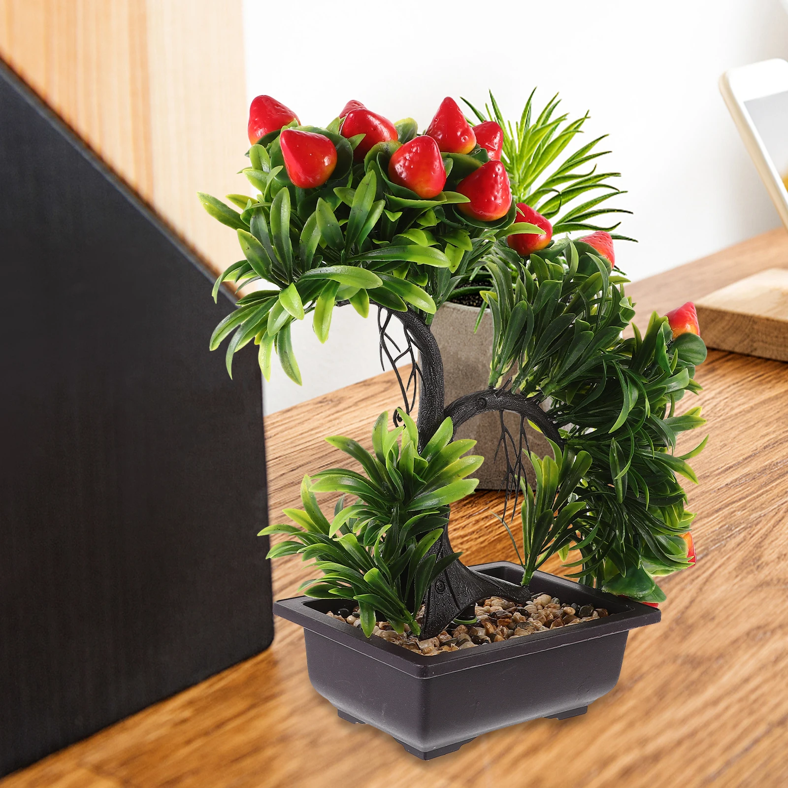 

Simulated Flower Bonsai Fake Potted Plants Home Desktop Decor Bell Grass Lotus Color Artificial Small Plants for Office