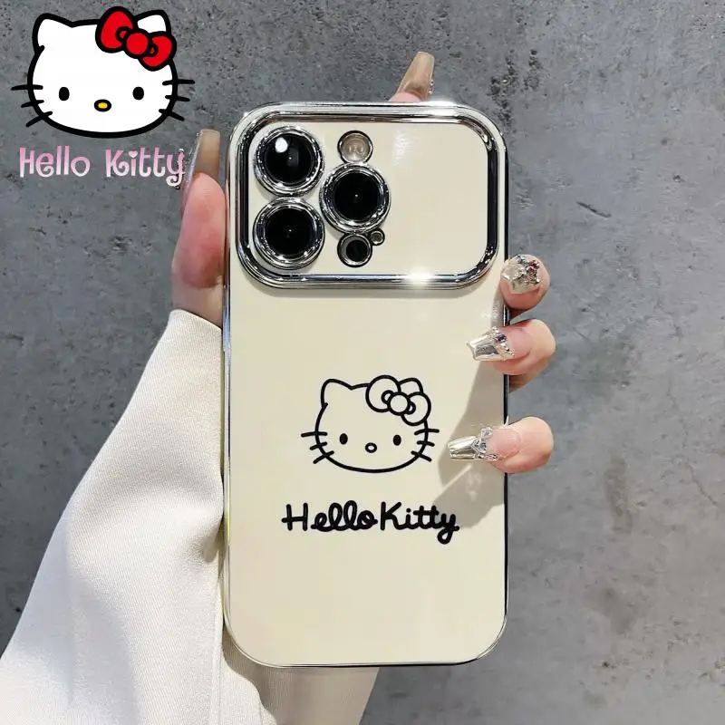 Hello Kitty Creative Couple Mobile Phone Shell Applicable To Iphone 16 15 14Promax Anti Drop Silicone Sanrio Cartoon Phone Case