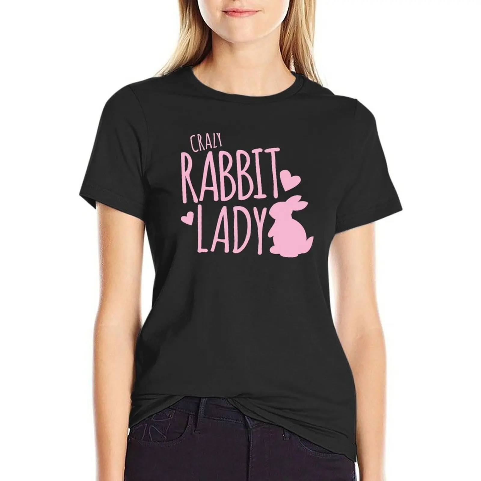 

Розовые футболки Crazy Rabbit (кролик) для женщин, футболки с рисунком, быстросохнущие футболки для женщин