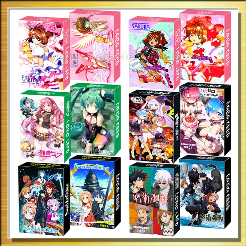 30PCS/Set LOMO Cards Anime Cardcaptor Sakura Card One Piece Naruto SAO Photocards Hobby Game Collection Toys For Children Gifts