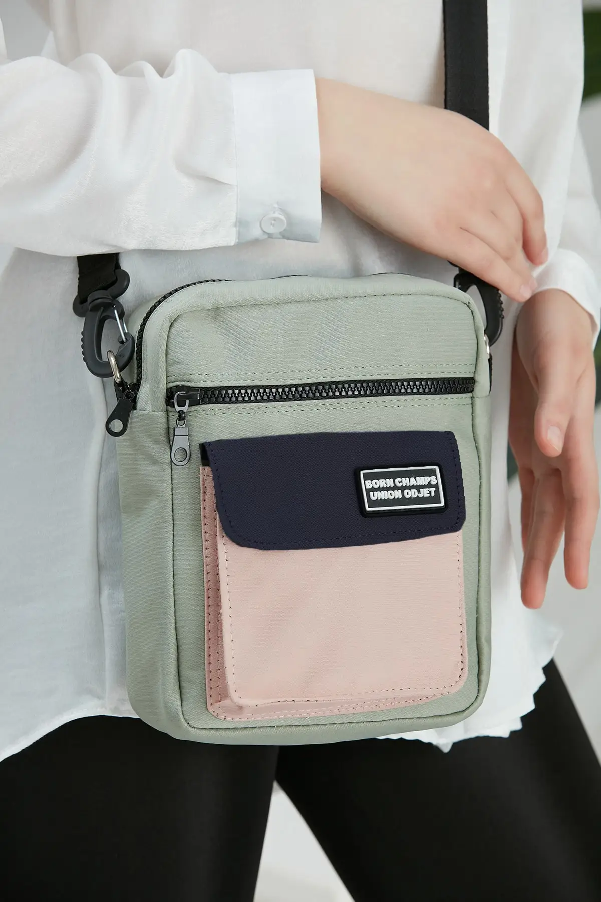 U2s Tas Bahu Motif Hijau/Bubuk/Hitam Union Odjet (Ukuran: 22 Atas: 17 Lebar: 7 Cm) Kualitas Tren Mode Musim 2022