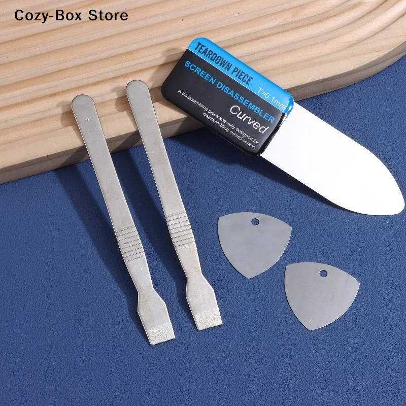 [ZY]5 In 1 Stainless Steel Professional Curved Screen Pry Tools For Phone Tablet Laptop Repair Metal Spudger Disassembly Kit[ZY]