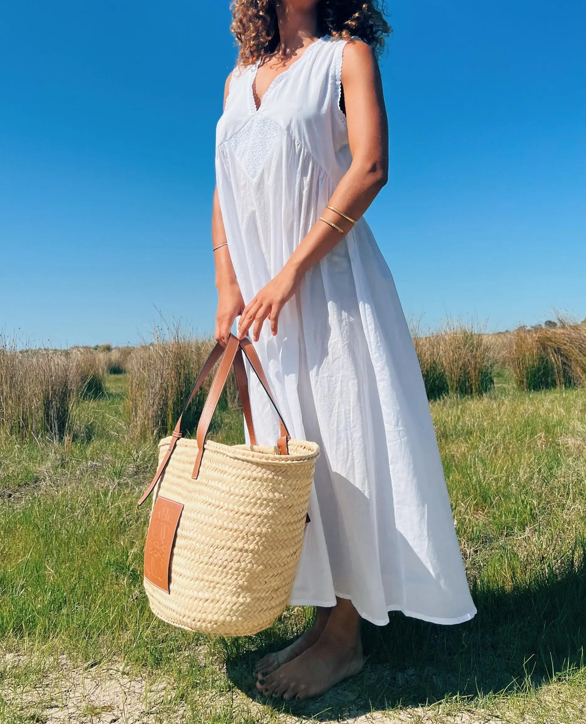 Women Comfortable Casual Vintage Cotton Robe Dress Summer Solid Color V Neck Pullover Sleeveless Gown Hot Sale S M L