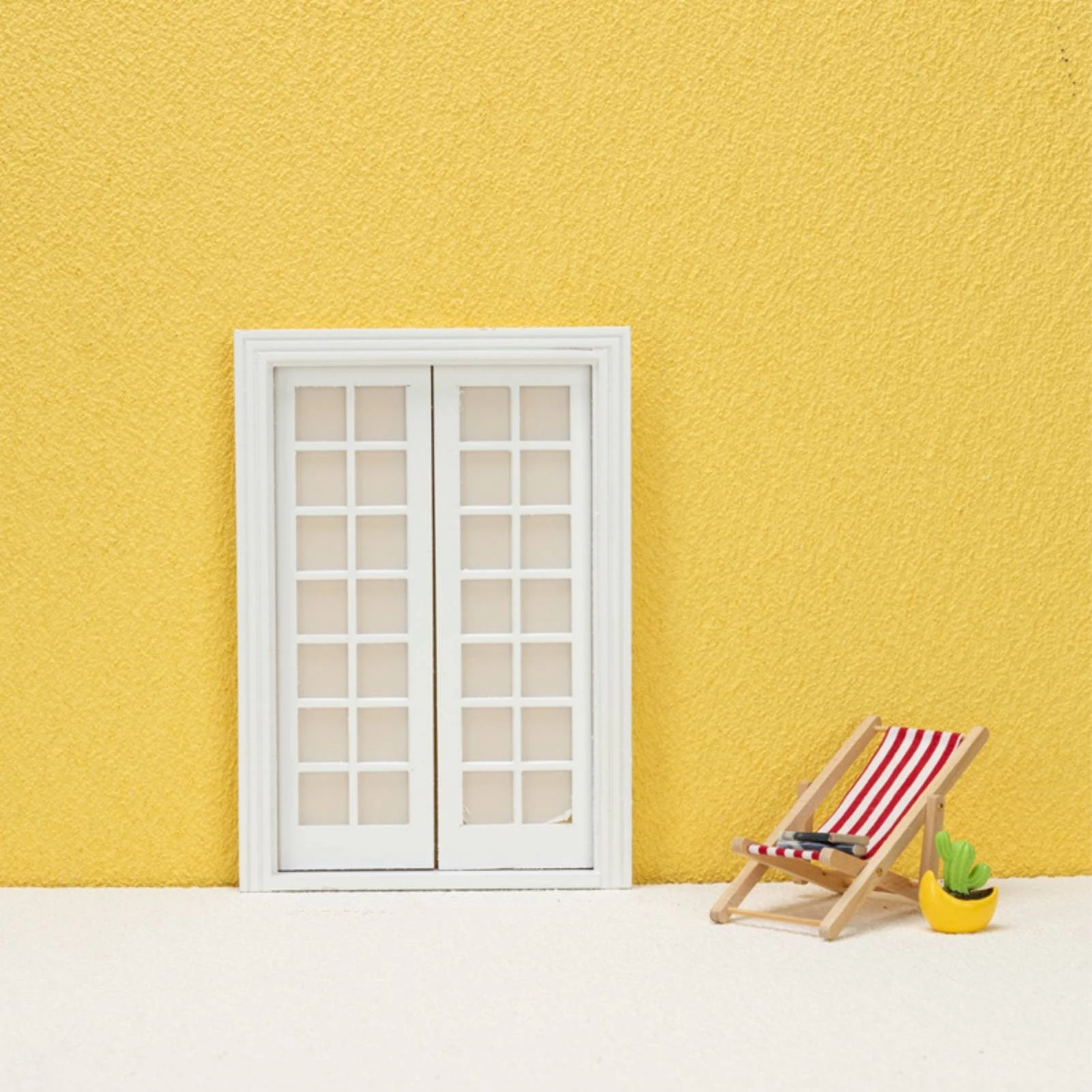 1:12 Scale Dollhouse Double Door Hinged Dollhouse Double Door with Trim Pieces Traditional Design Realistic