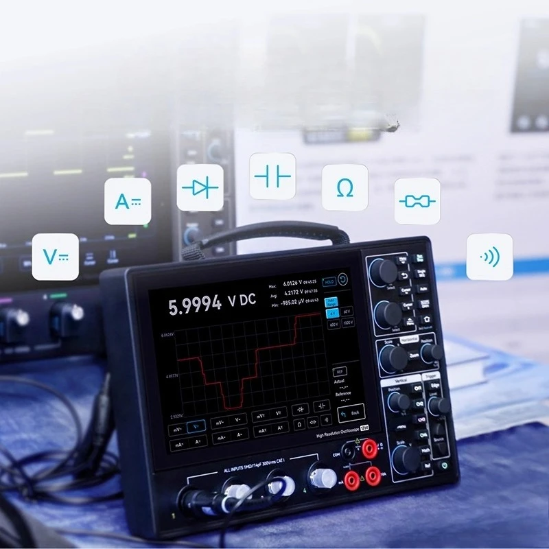 12 Bit Portable Small Handheld Digital Oscilloscope MHO14-200M Bandwidth 4-channel