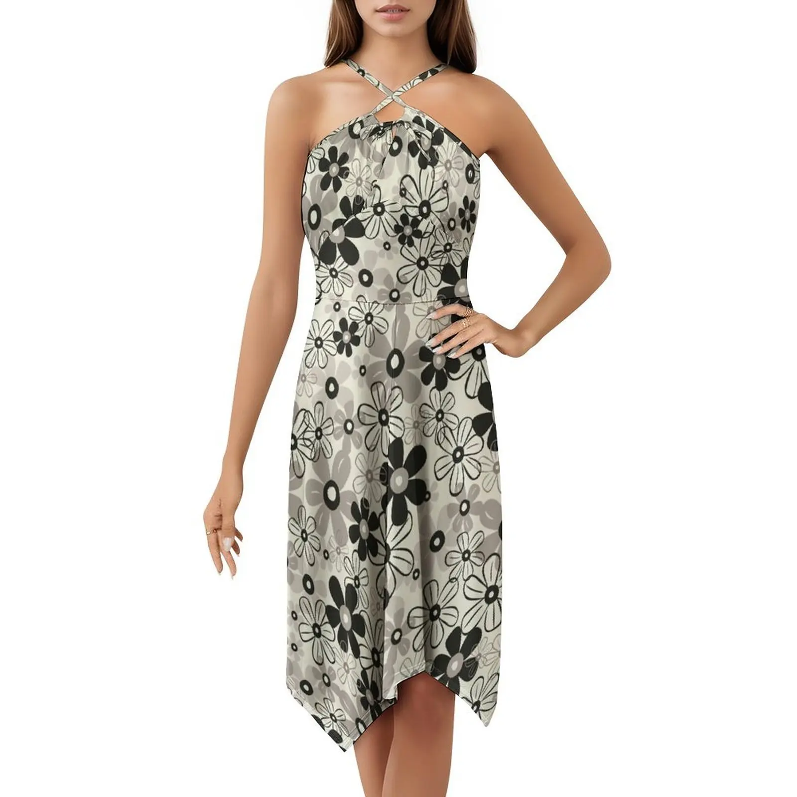 الربيع في جورب فستان سموك الأزهار للنساء الربيع الصيف فستان كاجوال للحزب كاف نمط الاسكندنافية السويد الدنماركية