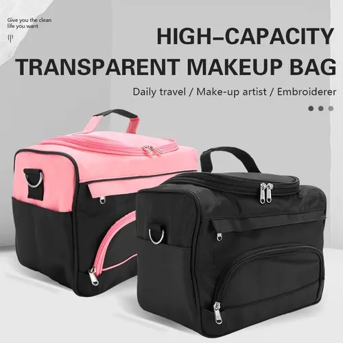 Bolsa de maquillaje profesional, estuche de almacenamiento para herramientas de tatuaje de uñas, organizador de cosméticos de belleza, bolsa de viaje portátil para peluquero