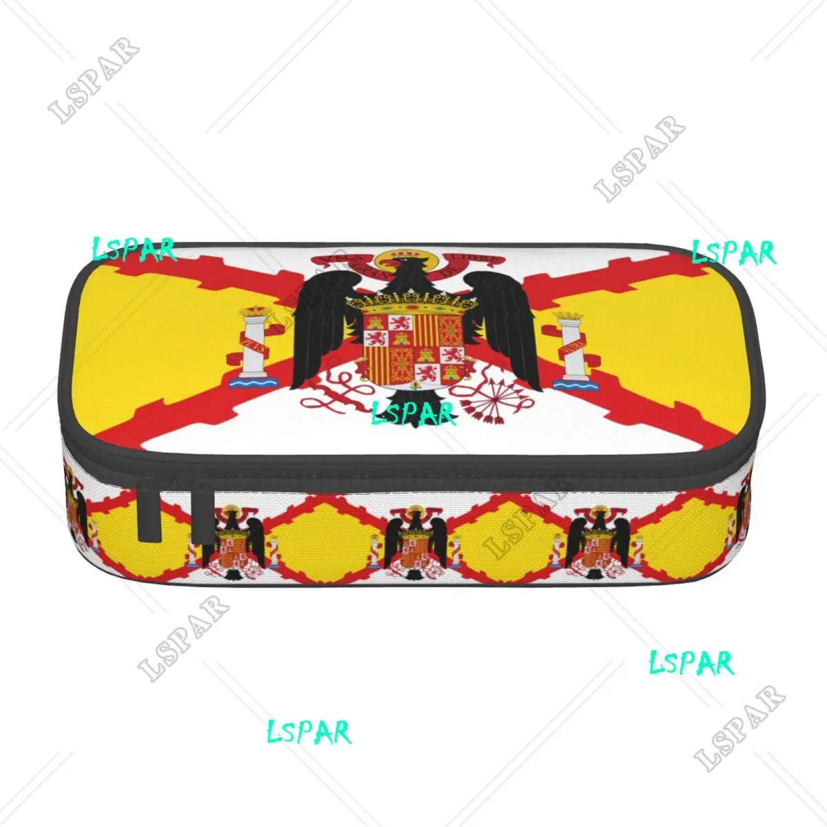 Custom Kawaii Francoist Flag Of Spain Pencil Case for Girls Boys Spanish Franco Large Storage Pen Box Bag School Accessories