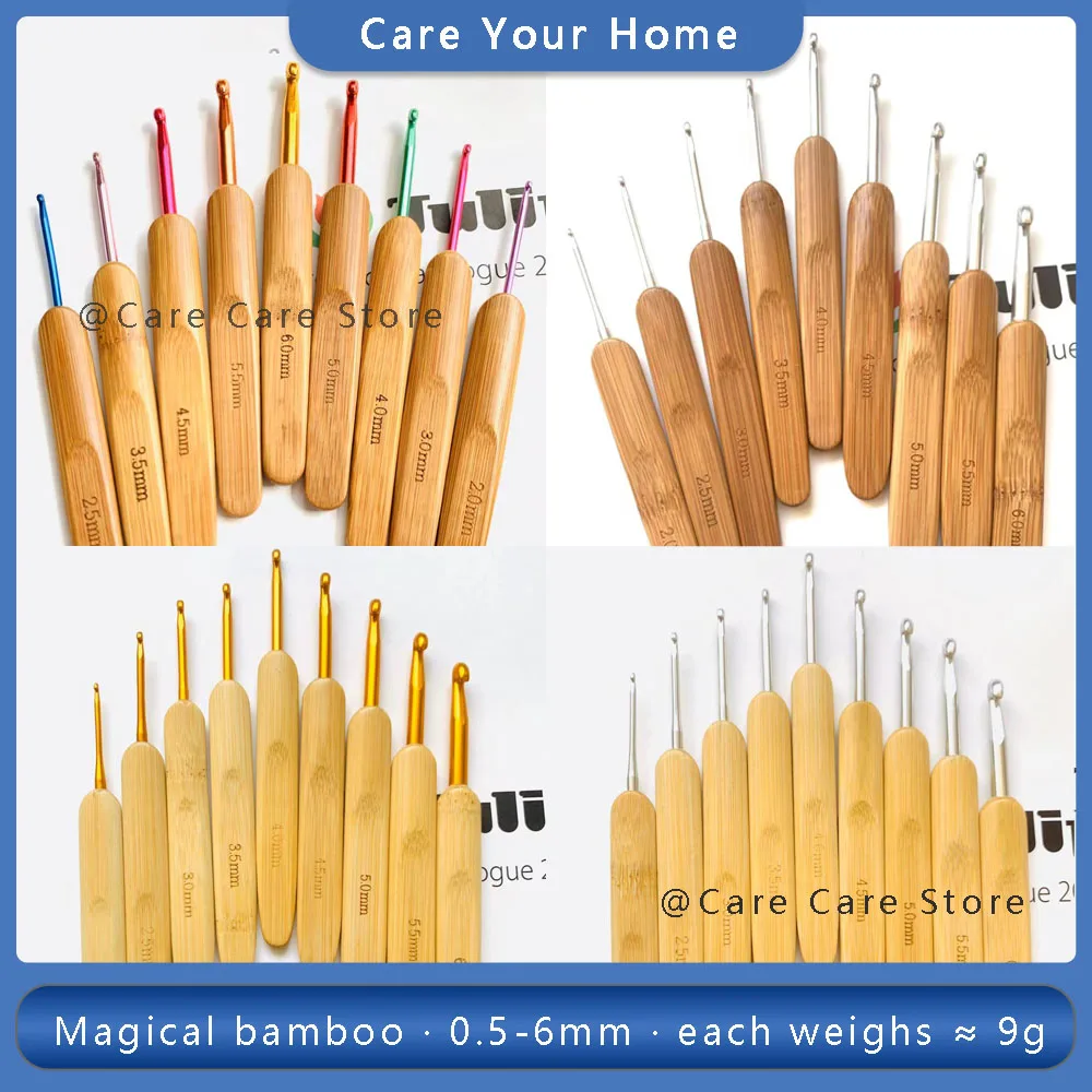 Bamboo Knitting Needles Set Crochet Hooks Set Embroidery Needle Wooden Knitting Crochet Needles Crochet Kit