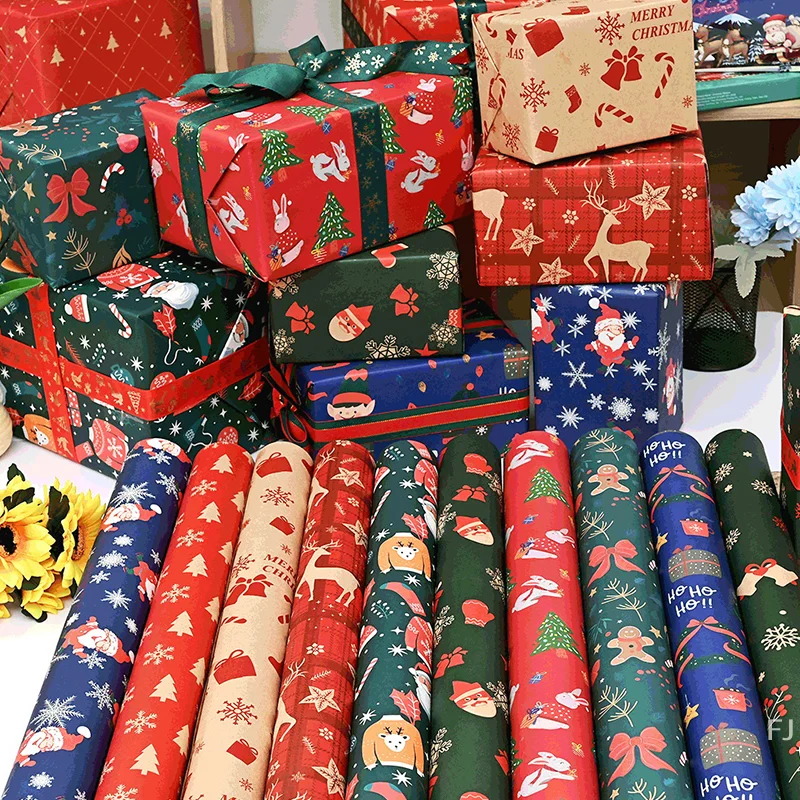 [YU]Christmas Gift Wrapping Paper Multi-purpose Portability Gift Packaging Papers Party Wedding Gift Wrapping Decoration Papers