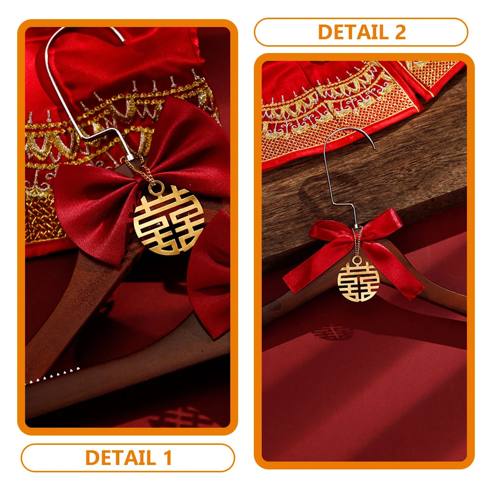 

Wedding Dress Hanger Wooden Stainless Steel Retro Clothes Hanger Chinese Style Bridal Gown Hook For Party Outdoor Indoor Use