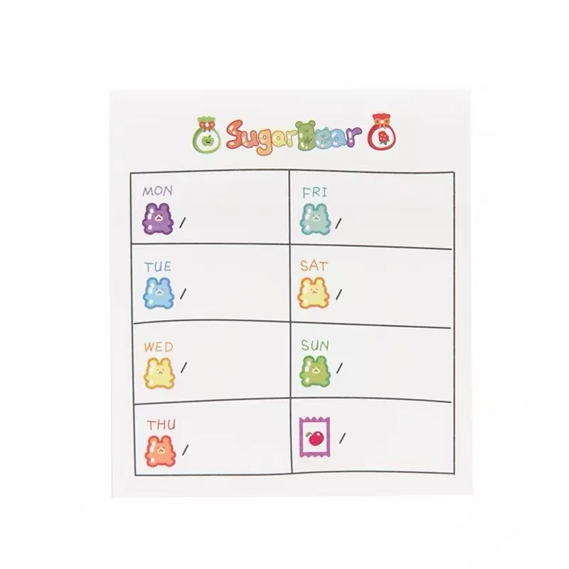 kawai Office School Supplies Cute cartoon clock in schedule memo cat handbook decoration small book N times sticky notes lovely view 5
