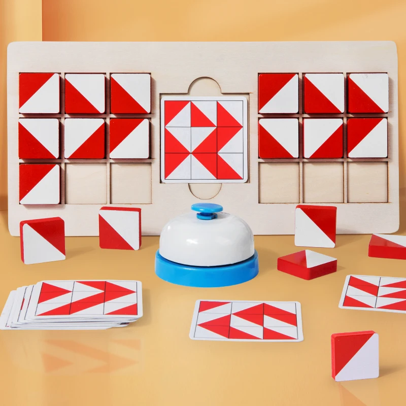 나무로 되는 2인용 배틀 블록 집중력 및 논리 훈련 대화형 보드 게임 퍼즐 공간 3차원