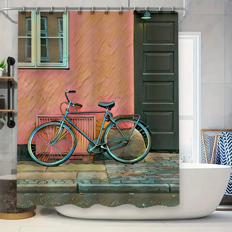 

Креативный декор для занавески для душа с цветочным дизайном, аксессуары для ванной комнаты для украшения дома, розовый, зеленый цвет (Д 180 x Ш 145 см)