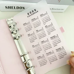 Scheda raccoglitore skytronic 2025 A5/A6 PP, deflettore calendario smerigliato trasparente, parte degli accessori dell'indice del Notebook con anello a fogli mobili