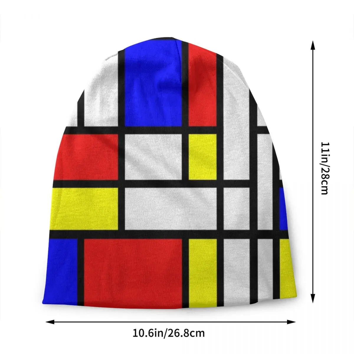 Custom Color Art Retro Mondrian Bonnet Hat Knitting Hats Men Women Cool Unisex Piet Abstract Art Plaid Warm Winter Beanies Cap