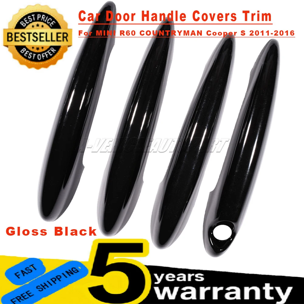 Fit For MINI R60 COUNTRYMAN Cooper S 2011-2016 Gloss Black Car Door Handle Covers Trim Protective 4 Pieces/Set