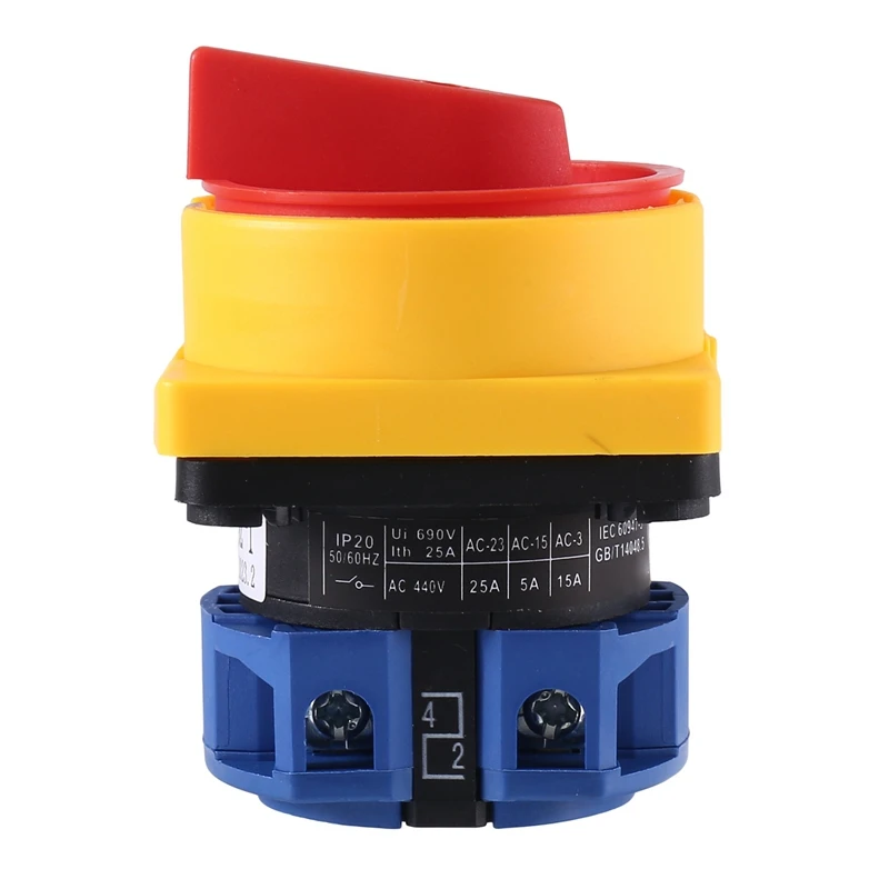 25A Isolator สวิทช์เปลี่ยนสวิทช์อุปกรณ์เสริมส่วนประกอบ 2 ตําแหน่ง Universal Cam ตัวเลือก Latching สวิทช์ 550V 25A