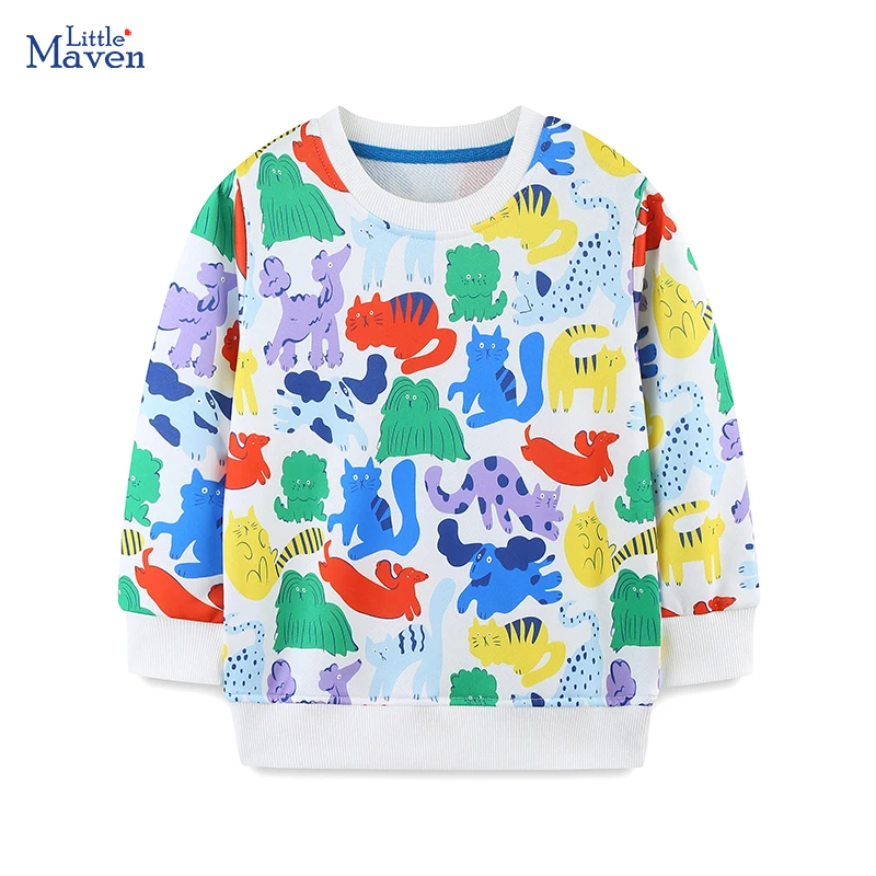 

Little maven Baby Boys Tops Cartoon Animals Sweatshirt for Kids Clothes Autumn Spring Child Costume Long Sleeve Sweatshirts