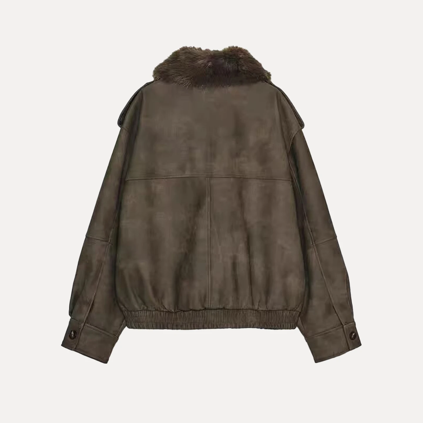 Chaqueta Casual de Moda para Mujer Z, Estilo Nuevo 2025, Efecto Piel Sintética, Corte Hoado, Chaqueta Corta, Manga Lar...