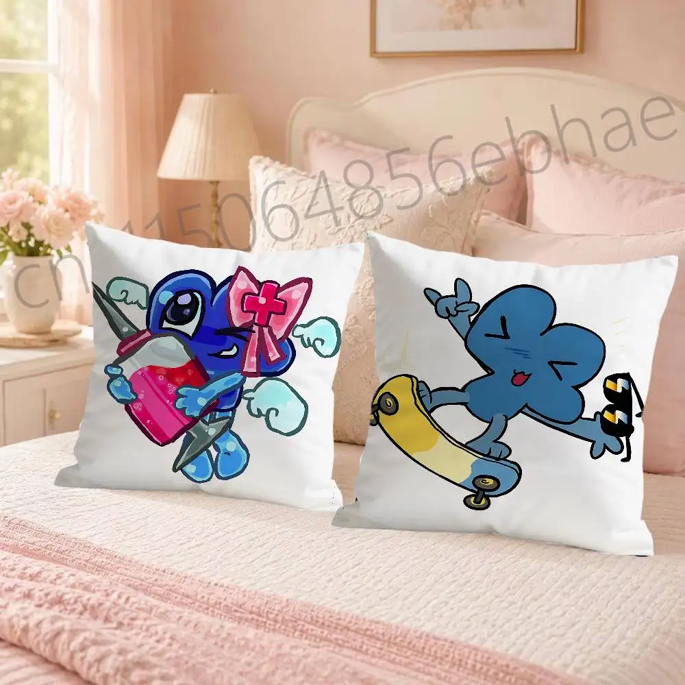 FOR BFDI Four Throw Pillow Cover 2D Double-Sided Print Soft Cushion Case for Home Sofa Bedroom Car