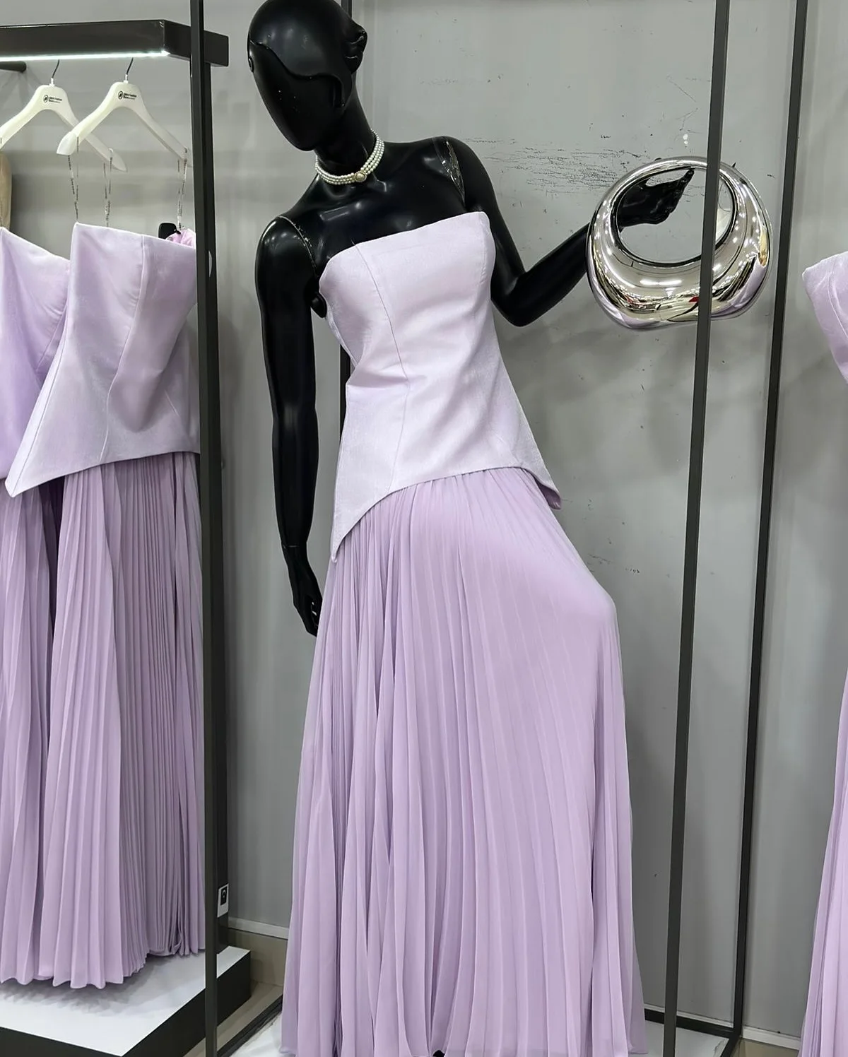 Elegant Real Image Royal Blue Long Formal Dresses Satin Top And Pleated Chiffon Skirts Women Party Dress