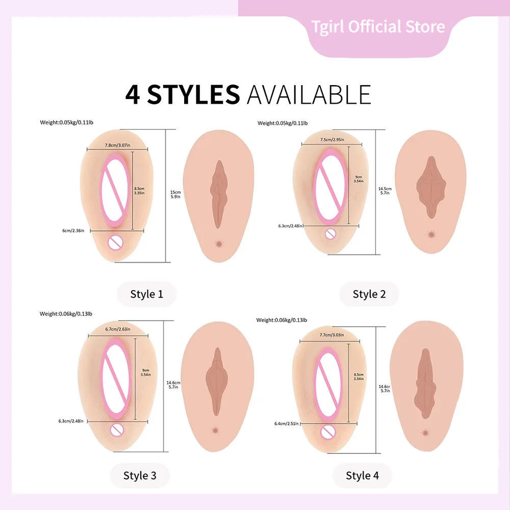 Tgirl Fake Vagina Pad Cosplay Silicone Crossdressing Fake Vulva Four Styles for Transgender Drag Queen Crossdresser