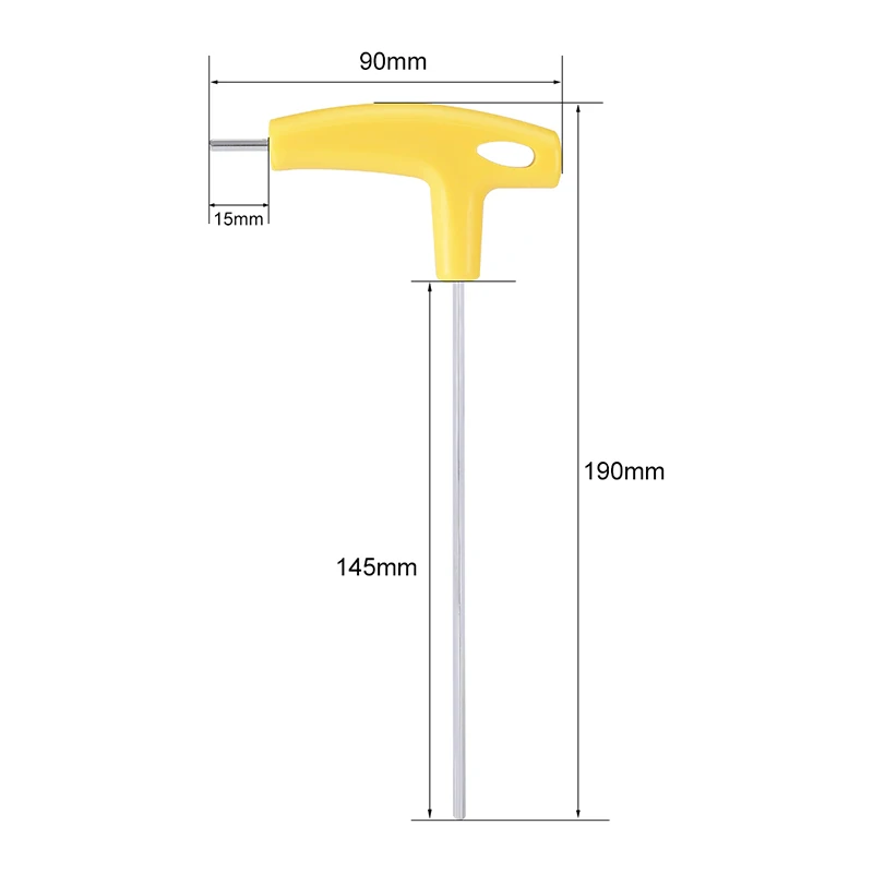 UXCELL 1PCS T-Handle Hex Key Wrench Metric 190mm Hex Socket Screwdriver Universal Double-end Wrench Allen Screws Hand Tools