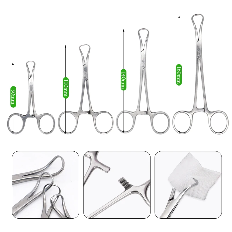 

Stainless Steel Cloth Towel Clamp 9/11/14/16cm Ring Closed Clamp Towel Plier Napkin Forceps Dental Surgical Instruments